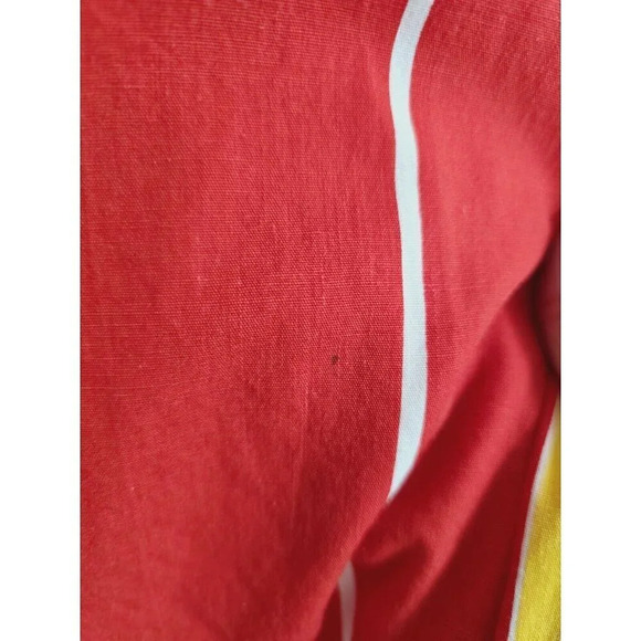 David Brown California Vintage Retro Striped Red Pintuck Cotton Dress Small S - Picture 8 of 9